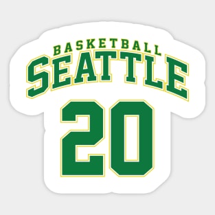 Seattle Basketball - Player Number 20 Sticker
